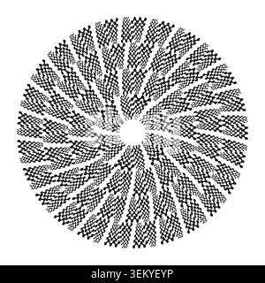 Abstract circular pattern of interconnected digital nodes vector. Perfect for technology concepts and complex data visualization. EPS 10. Stock Vector