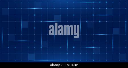 Futuristic HUD digital screen grid pattern. Blue sci fi tech radar blueprint background vector. Green cyber vr game UI dashboard data interface interactive layout. Stock Vector
