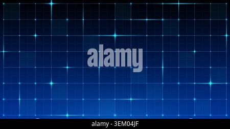 Seamless sci fi HUD grid background. Blue green glowing digital network overlay texture pattern vector. Futuristic spaceship electronic screen GUI dashboard radar line element. Stock Vector