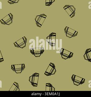 seamless pattern Green duffel bag for travel and sport equipment Stock Vector