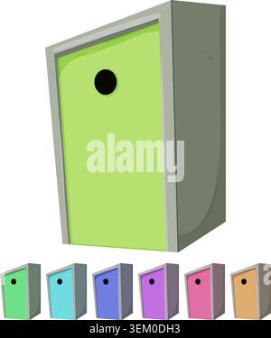 animal bird house cartoon vector graphic Stock Vector