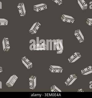 seamless pattern energy junction box cartoon vector Stock Vector