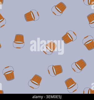 seamless pattern plastic bucket water cartoon vector Stock Vector