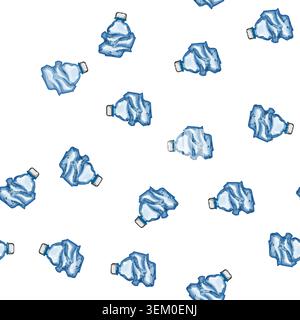 pattern recycle crumpled plastic bottle cartoon vector Stock Vector