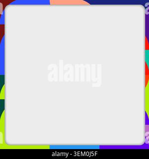 Colorful Geometric Frame Template with White Empty Center and Rainbow Border for the 2026 Football Tournament. Stock Vector