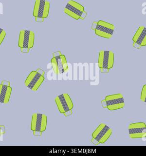 seamless pattern suitcase compression bag cartoon vector Stock Vector