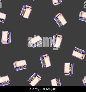 seamless pattern fun toy box cartoon vector Stock Vector