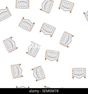 pattern decorative metal gate with stone pillars providing security Stock Vector