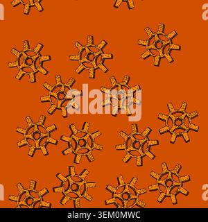pattern clock gears steampunk sketch hand drawn Stock Vector