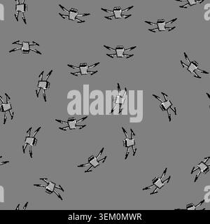 seamless pattern business quadcopter cartoon vector Stock Vector