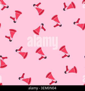 seamless pattern bullhorn megaphone cartoon vector Stock Vector