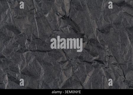 Charcoal Crushed Paper Texture Background Stock Photo