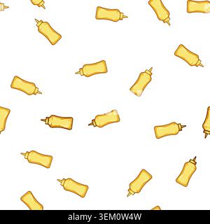 pattern Mustard bottle creating condiment flavor for food Stock Vector