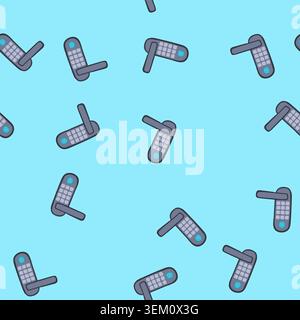 seamless pattern digital fingerprint door lock cartoon vector Stock Vector