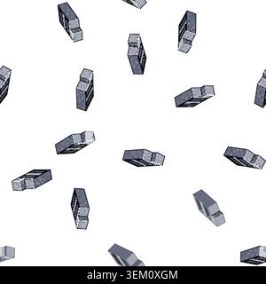 pattern L shaped concrete block displaying building construction material Stock Vector