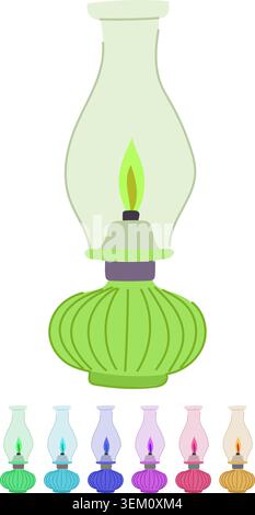 vintage kerosene lamp vector cartoon graphic Stock Vector