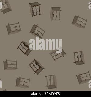 seamless pattern folder file cabinet cartoon vector Stock Vector