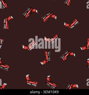seamless pattern Toy foam dart blaster gun children playing item Stock Vector