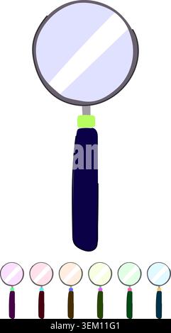 Magnifying glass representing search investigation and discovery graphic Stock Vector