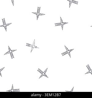 pattern pole electric pylon cartoon vector Stock Vector