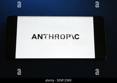 Anthropic logo displayed on a smartphone screen Stock Photo