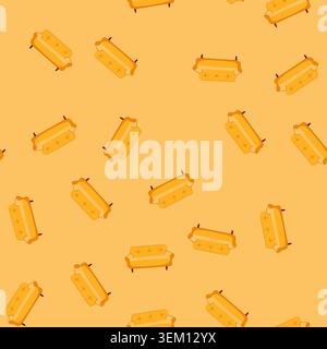 seamless pattern contemporary couch leather cartoon vector Stock Vector