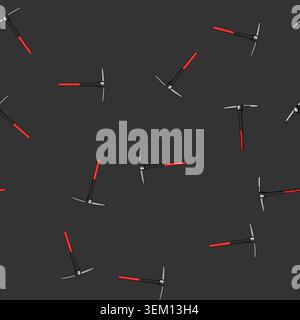 seamless pattern tool pickaxe cartoon vector Stock Vector