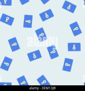 seamless pattern box safe cartoon vector Stock Vector
