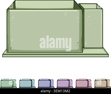 mock desk organizer cartoon vector graphic Stock Vector