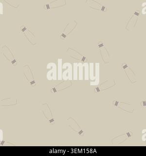 seamless pattern container stainless bottle cartoon vector Stock Vector