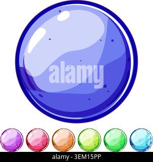 download round game button cartoon vector graphic Stock Vector