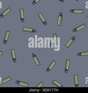 seamless pattern sport thermos bottle cartoon vector Stock Vector