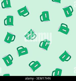 seamless pattern water kettle electric cartoon vector Stock Vector