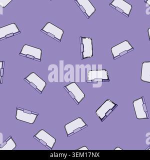 seamless pattern microwaveable glass food storage container cartoon vector Stock Vector