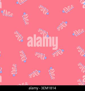 seamless pattern equipment sleeping bag cartoon vector Stock Vector