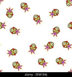pattern tropical tiki mask cartoon vector Stock Vector