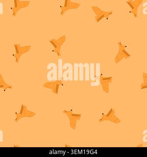 seamless pattern swan origami animals cartoon vector Stock Vector