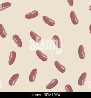 seamless pattern wool beret cartoon vector Stock Vector
