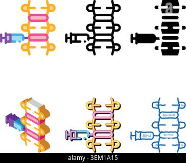 epidural spinal designs anesthesia color icon vector Stock Vector