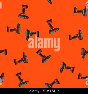 seamless pattern instrument drill cartoon vector sign color Stock Vector
