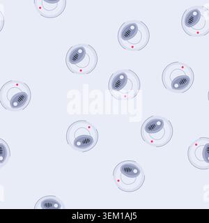 seamless pattern carbon smoke detector cartoon vector Stock Vector