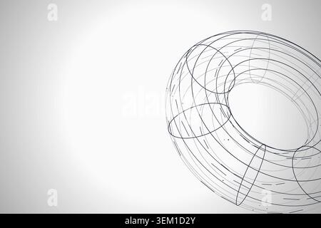 Wire Torus vector background with contemporary visual rhythm for microstock and commercial design projects. Stock Vector