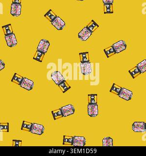 seamless pattern vending bubblegum machine cartoon vector Stock Vector