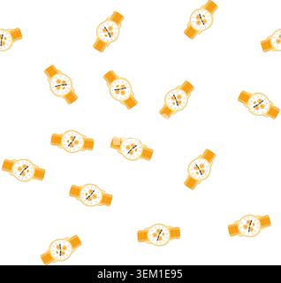 pattern automatic watch wrist cartoon vector Stock Vector