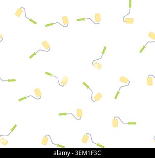 pattern repair roller paint cartoon vector Stock Vector
