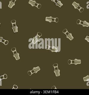 seamless pattern collection zipper puller cartoon vector Stock Vector