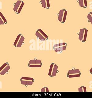 seamless pattern business briefcase for men cartoon vector Stock Vector