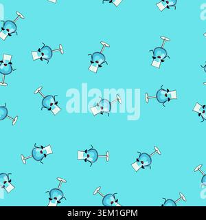 seamless pattern boombox retro music character cartoon vector Stock Vector