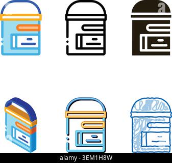 trash can icon vector outline minimal Stock Vector