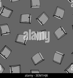 seamless pattern Grey wall mounted mailbox receiving mail communication Stock Vector